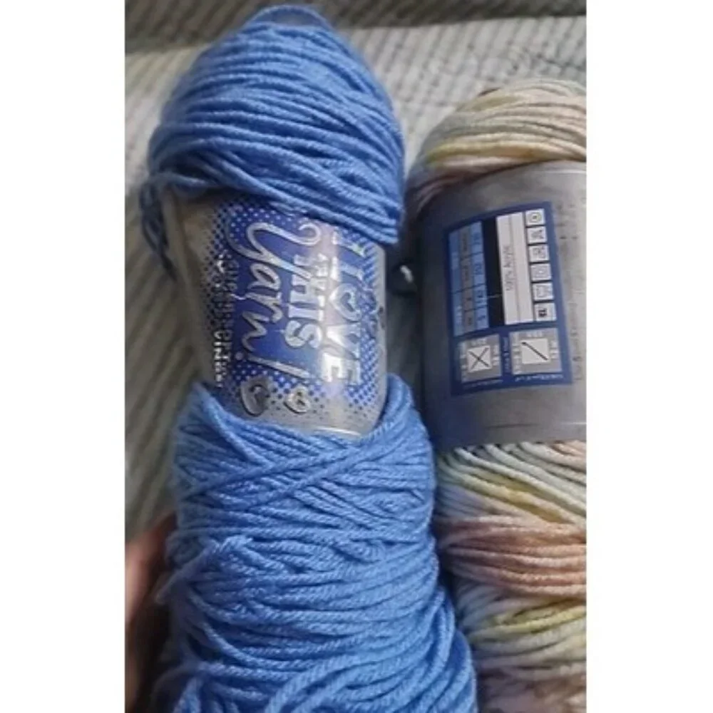 Lot Of 3 Yarns, I Love This Yarn And Baby Kitty Hat Kit, And Big Blue Craftsmart